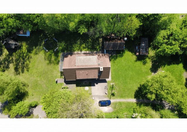 Drohnenansicht Haus von oben